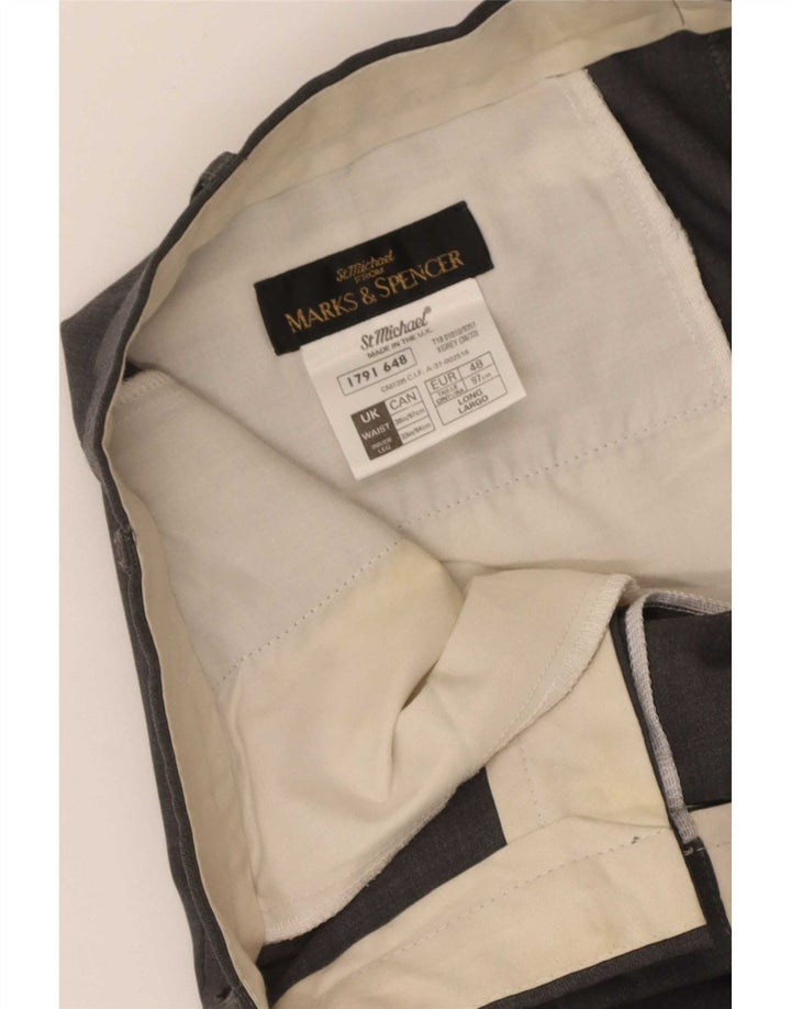 Мужские костюмные брюки Marks & Spencer W38 L33 серые шерстяные