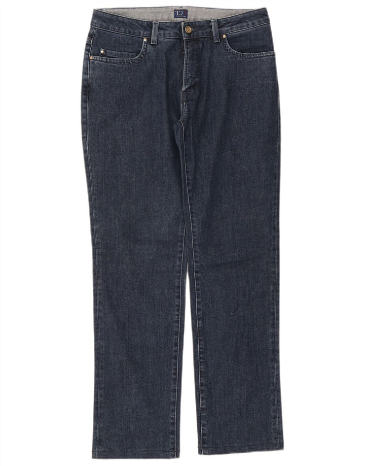 Trussardi Damen Straight Jeans W30 L30 Blaue Baumwolle