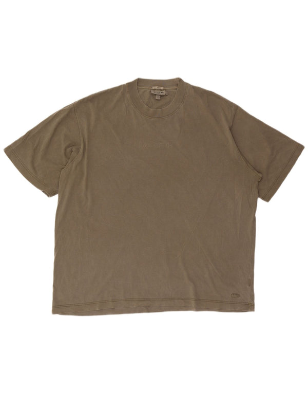 Lacoste Camiseta holgada unisex para hombre talla 6 XL algodón caqui