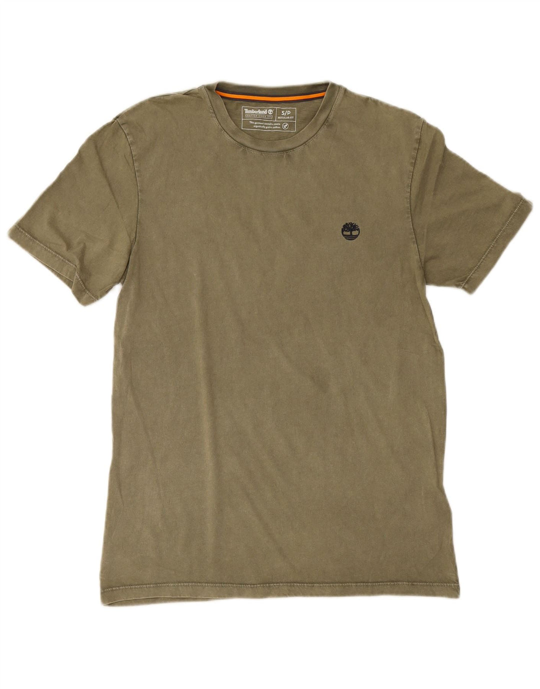 Timberland Mens Regular Fit T-Shirt Top Small Khaki Cotton