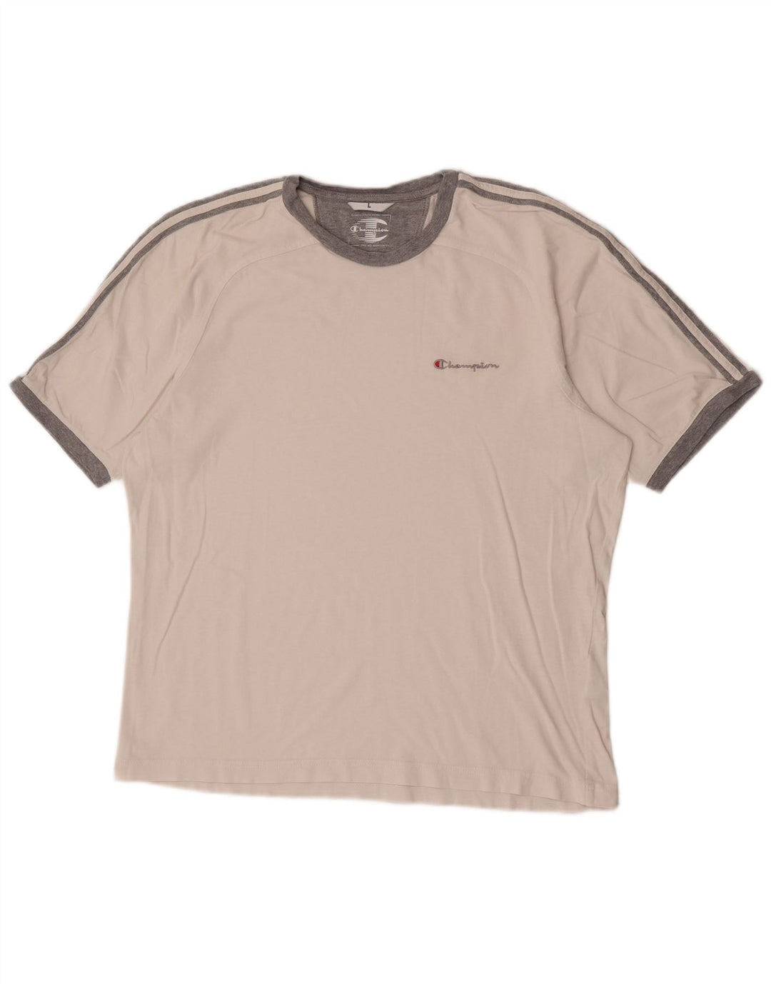 Champion Herre T-Shirt Top Stor Hvid Stribet