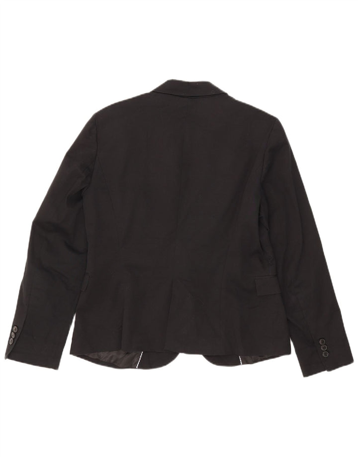 Zara Mujer Chaqueta Blazer De 1 Botón UK 40 XL Negro