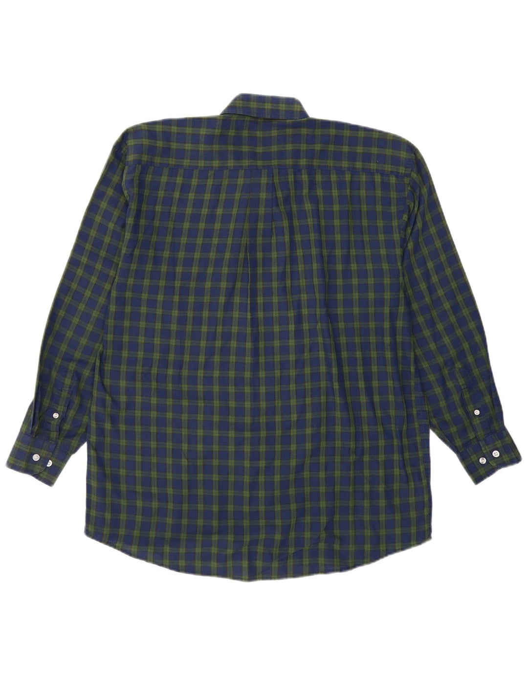 Vintage Mens Shirt Large Navy Blue Check