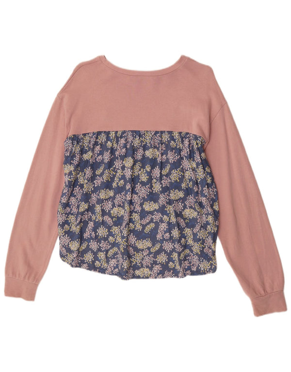 Benetton Sudadera Niña Jersey 13-14 Años 3XL Algodón Rosa Floral