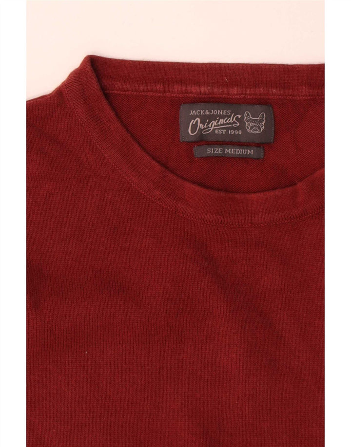 Maglione maglione girocollo da uomo Jack & Jones in cotone rosso medio