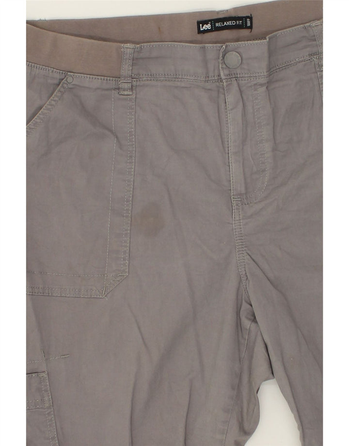 LEE Womens Relaxed Fit Cargo Cropped Trousers W38 L25 Grey | Vintage Lee | Thrift | Second-Hand Lee | Used Clothing | Messina Hembry 