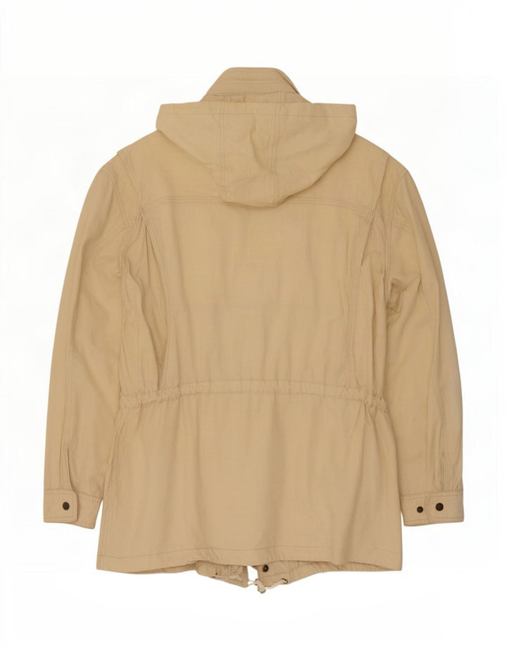 Leader Mens Hooded Utility Jacket UK 40 Large Beige Cotton