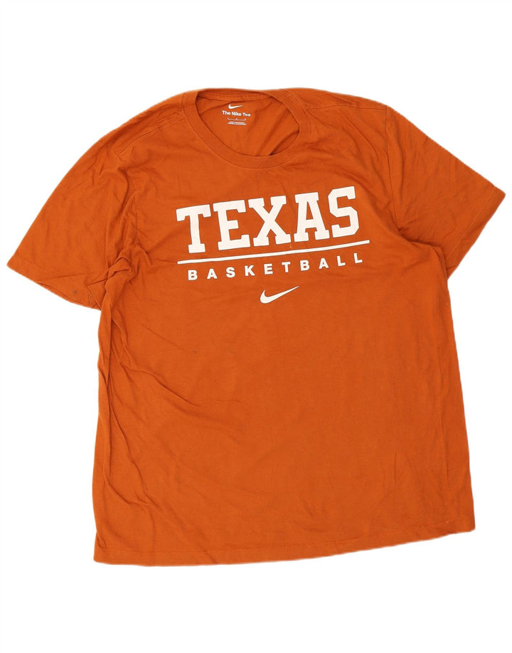 Nike Mens Texas Graphic T-Shirt Top Large Orange Cotton