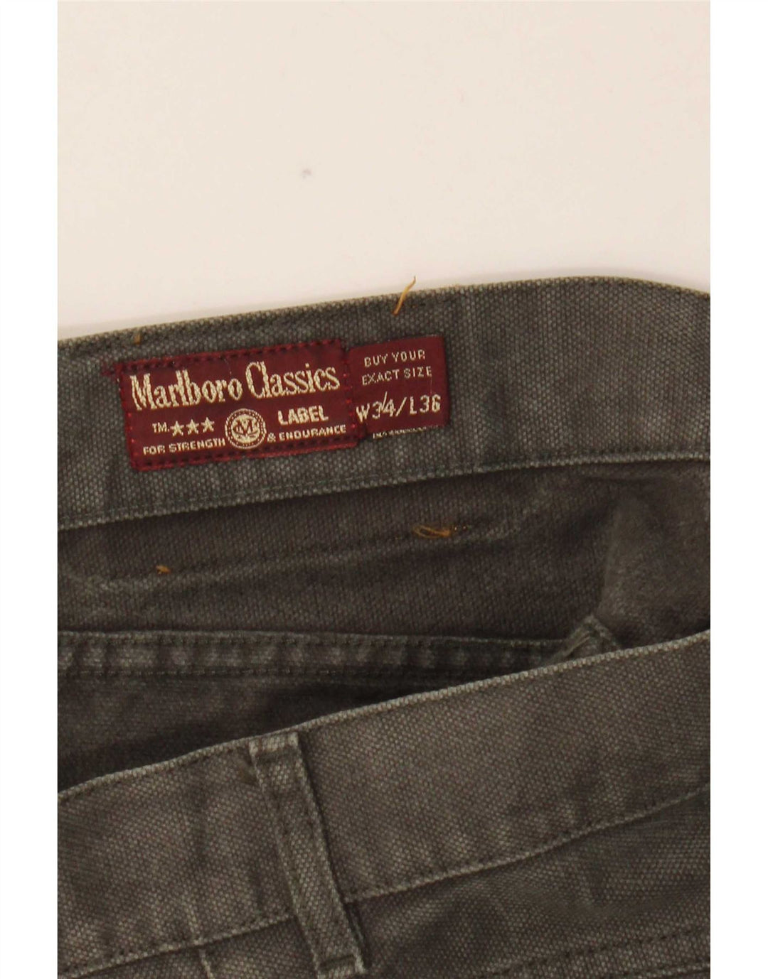 Marlboro Classics Mens Straight Jeans W34 L32 Khaki Cotton