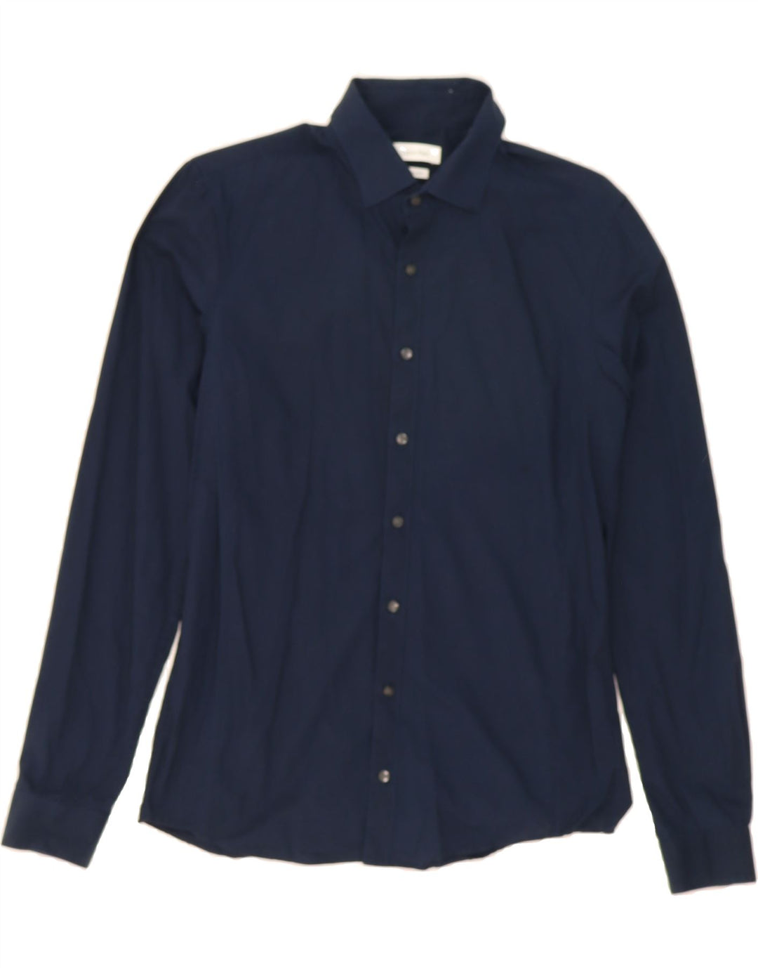 CALVIN KLEIN Mens Extra Slim Fit Shirt Size 15 1/2 39 Medium Navy Blue Vintage Calvin Klein and Second-Hand Calvin Klein from Messina Hembry 