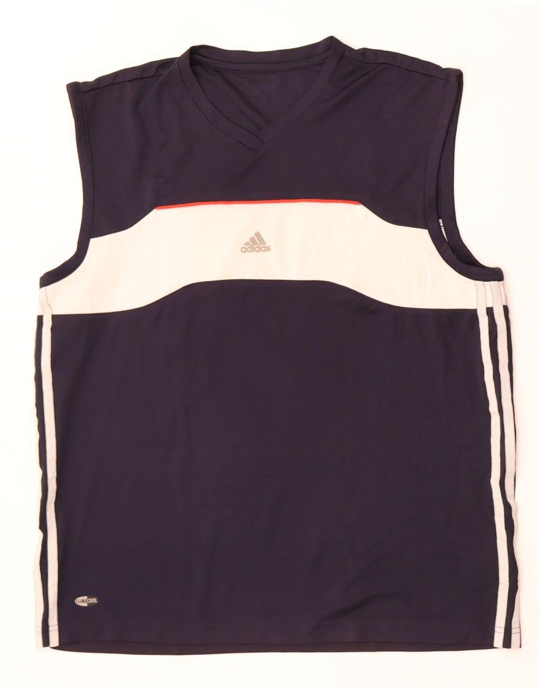 Adidas Mens Climacool Vest Top Medium Navy Blue Colourblock Polyester