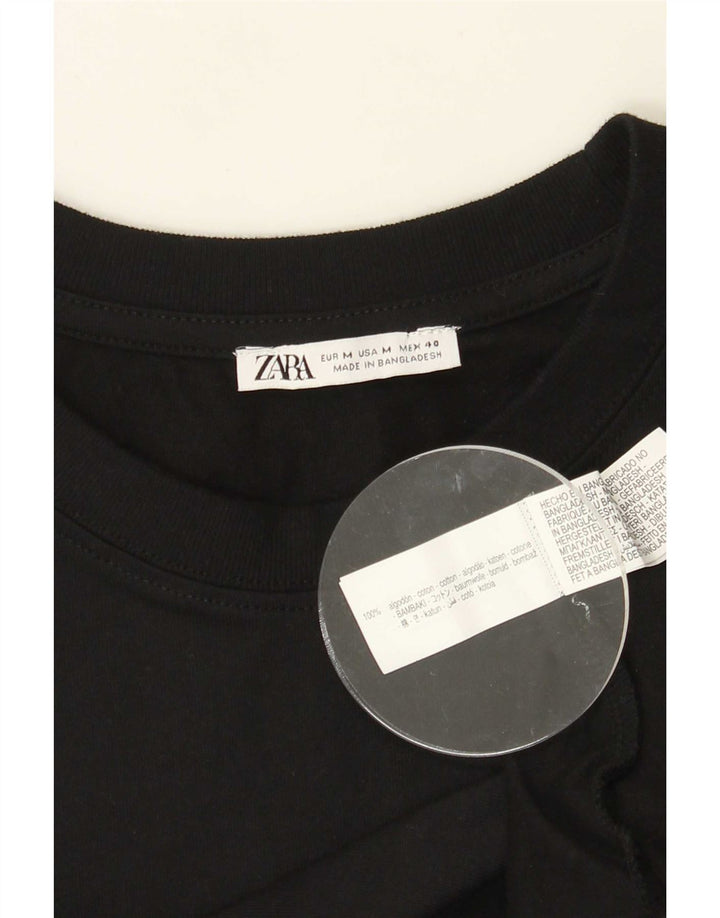 Zara Hombre Top Manga Larga Medio Negro Algodón