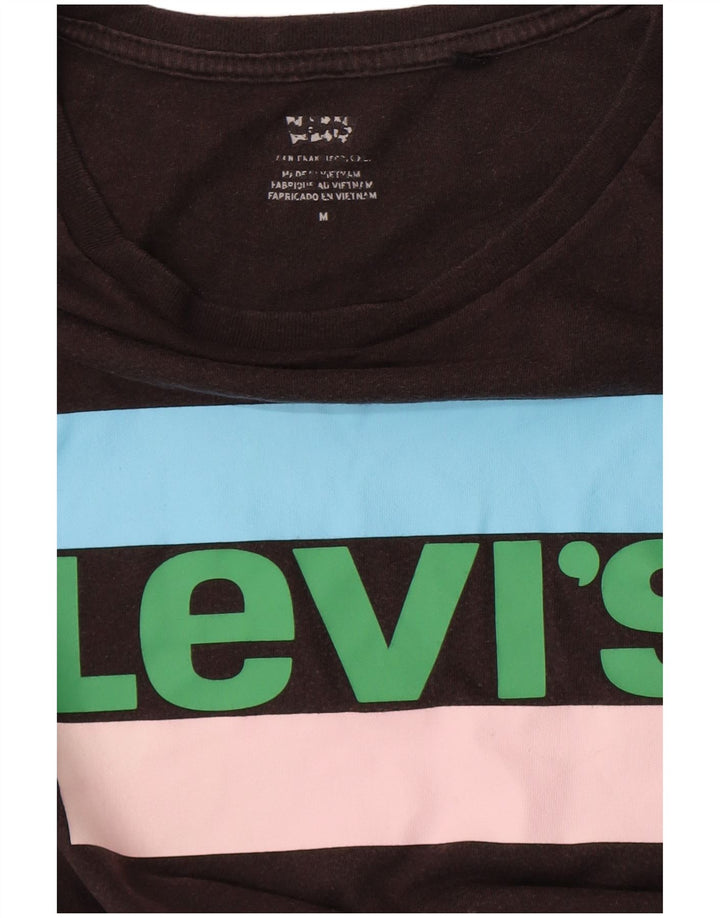 Levi's Womens Graphic T-Shirt Top UK 14 Medium Black