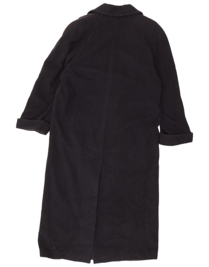 Marks & Spencer Womens Double Breasted Coat UK 10 Small Black Wool