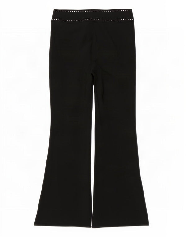 Marks & Spencer Damen Flare Freizeithose UK 12 Medium W30 L30 Schwarz