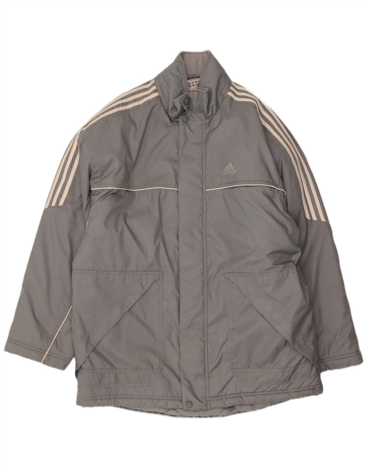 Adidas Mens Windbreaker Jacket UK 42/44 Large Grey Polyamide