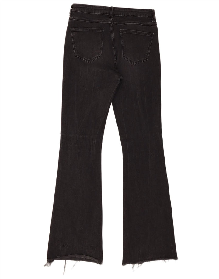 Zara Womens High Rise Flared Jeans EU 40 Medium W30 L34 Black Cotton
