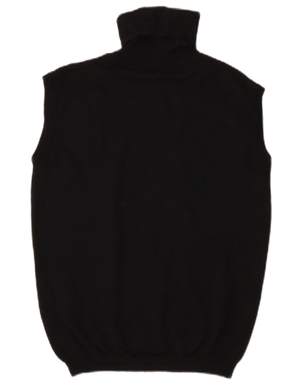 Trussardi Damen Weste Tank Top UK 14 Large Schwarze Merinowolle