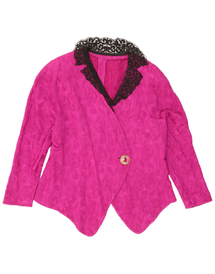 Vintage Dame 1 Knap Blazer Jacket UK 16 Large Pink