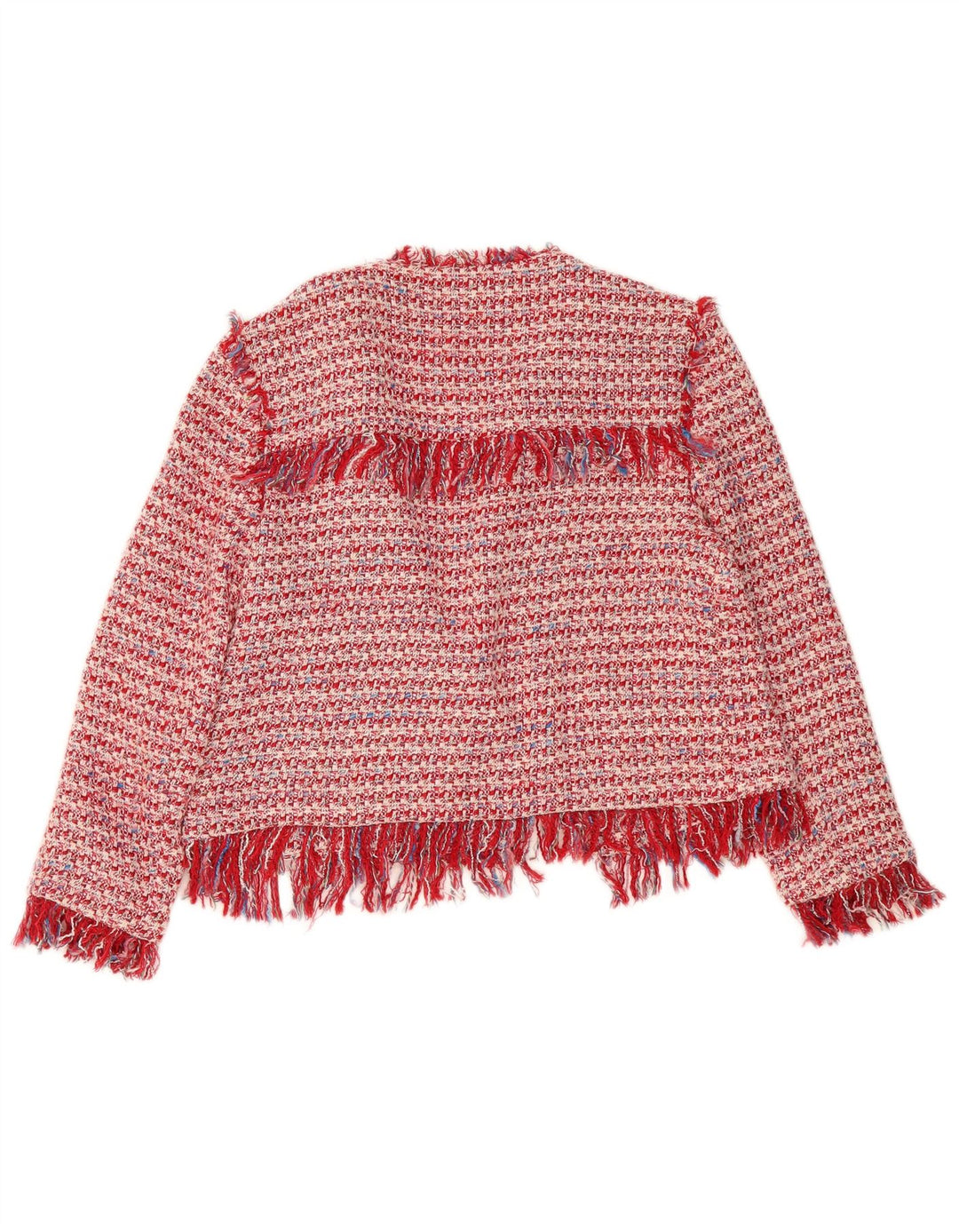Zara Womens Open Bolero Jacket UK 16 Large Red Flecked