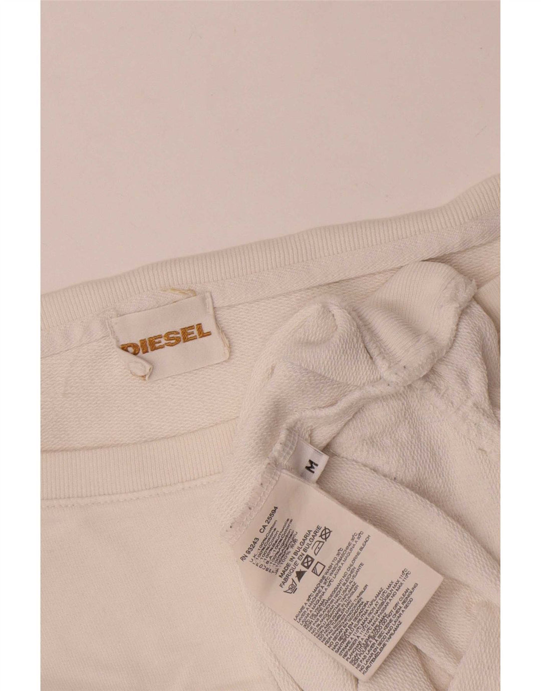 Felpa oversize da donna Diesel UK 14 cotone bianco medio