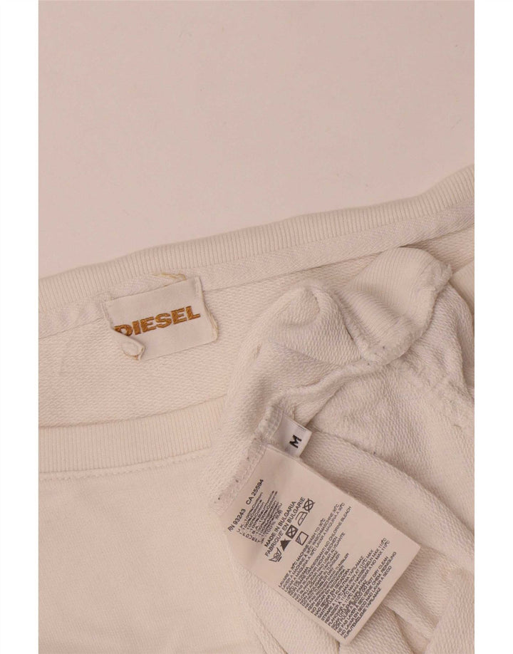 Felpa oversize da donna Diesel UK 14 cotone bianco medio