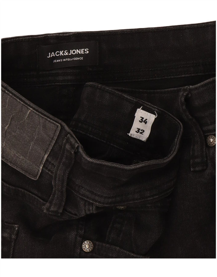 Jack & Jones Mens GLENN Slim Jeans W34 L32 Grey Cotton