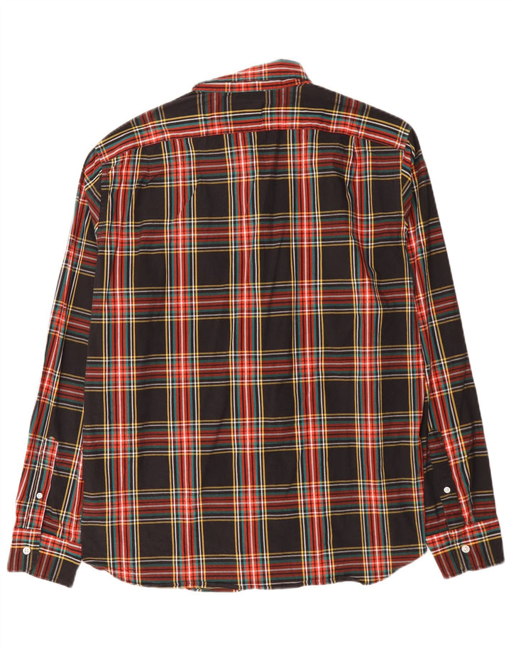 J. CREW Mens Flex Washed Slim Fit Shirt XL Black Check Cotton
