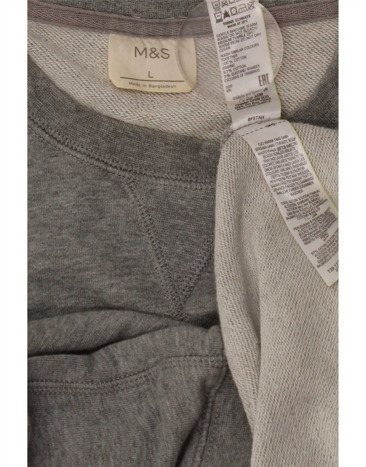 Marks & Spencer Mens Sweatshirt Jumper Large Grey Cotton