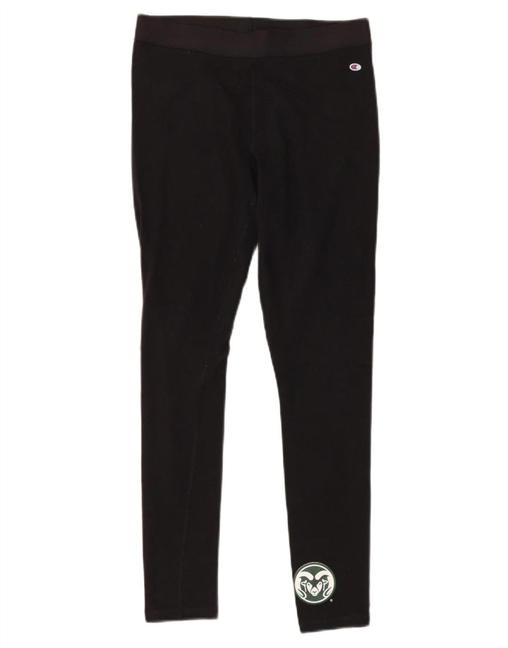 CHAMPION Womens Colorado State Rams Leggings UK 12 Medium  Black Cotton