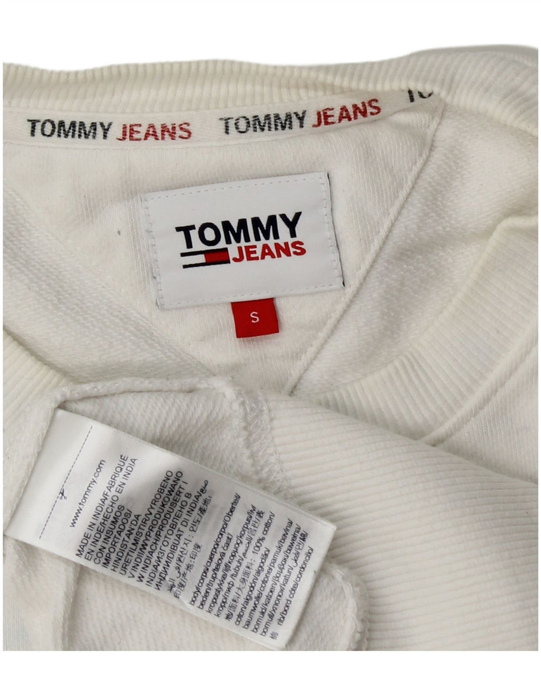 Tommy Hilfiger Herre Grafisk Sweatshirt Jumper Lille Hvid Bomuld