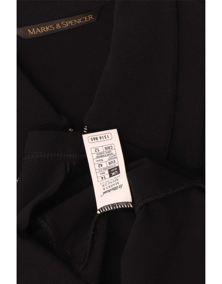 Marks & Spencer Dame Blazer Jakke med lynlås UK 14 Medium Sort Nylon