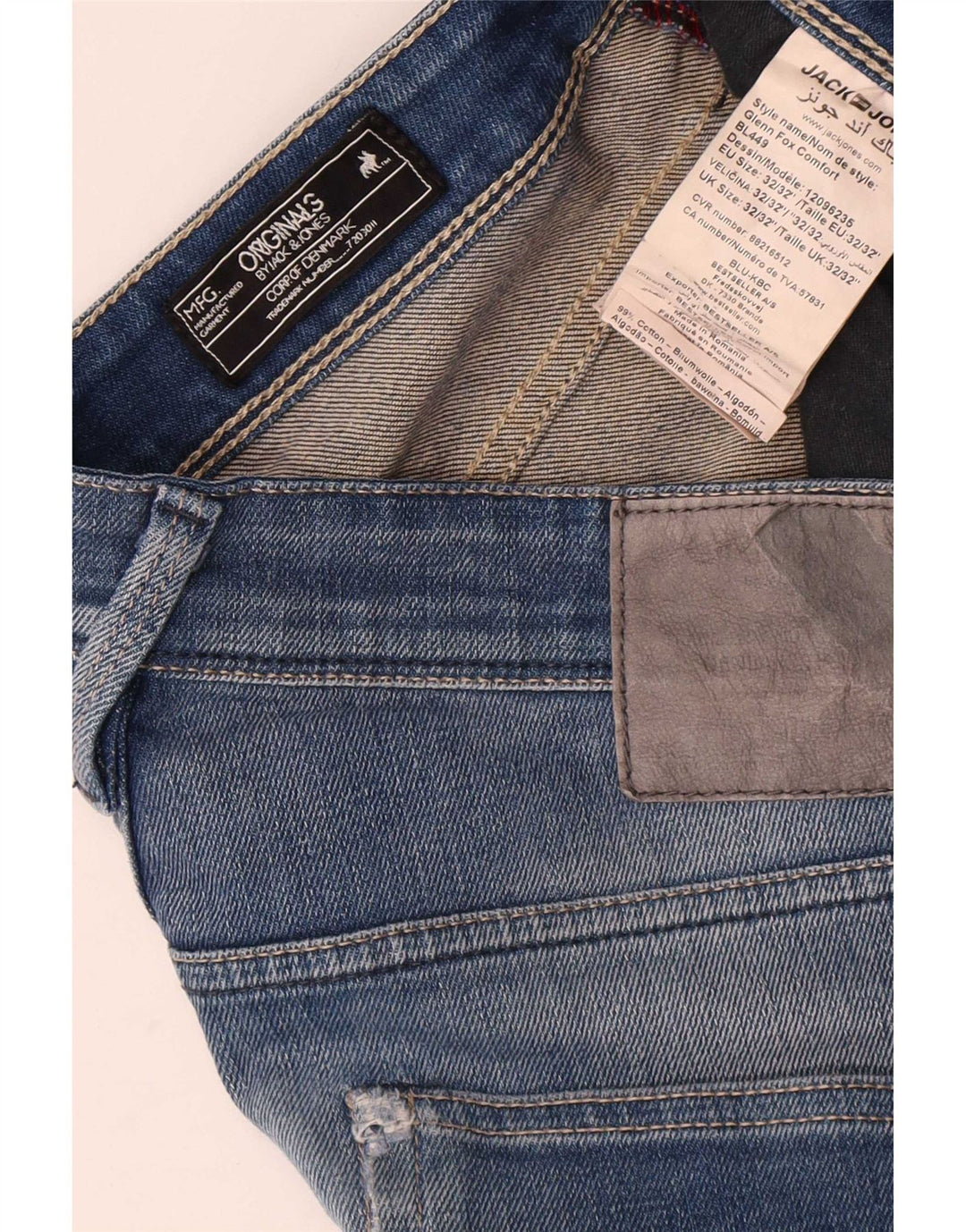 Jack & Jones Mens Slim Jeans W32 L32 Blue Cotton