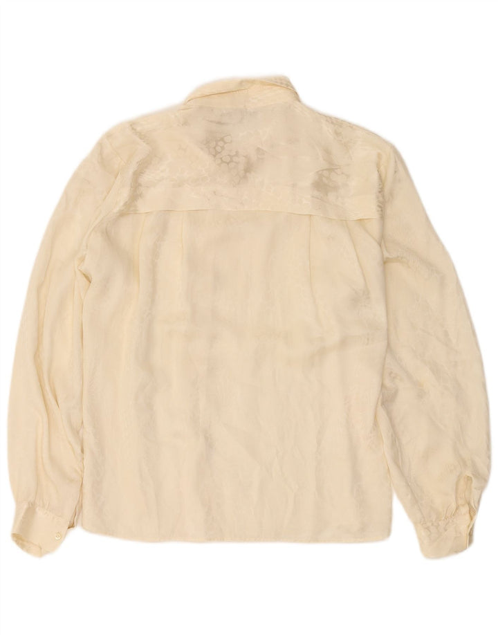 Mario Pucci Cecconi Womens Shirt Blouse IT 42 Medium Off White Animal Print