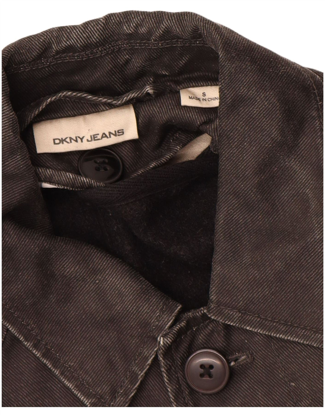 Dkny Mens Denim Coat UK 36 Small Black Ramie