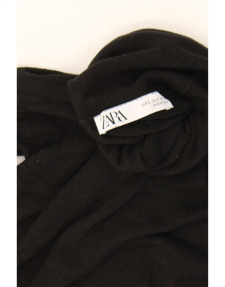 Zara Dame Rullehals Sweater UK 10 Lille Sort