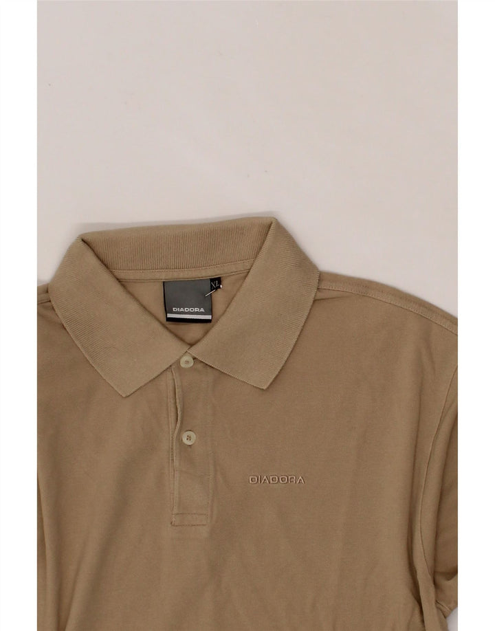 DIADORA Mens Polo Shirt XL Beige Cotton Vintage Diadora and Second-Hand Diadora from Messina Hembry 