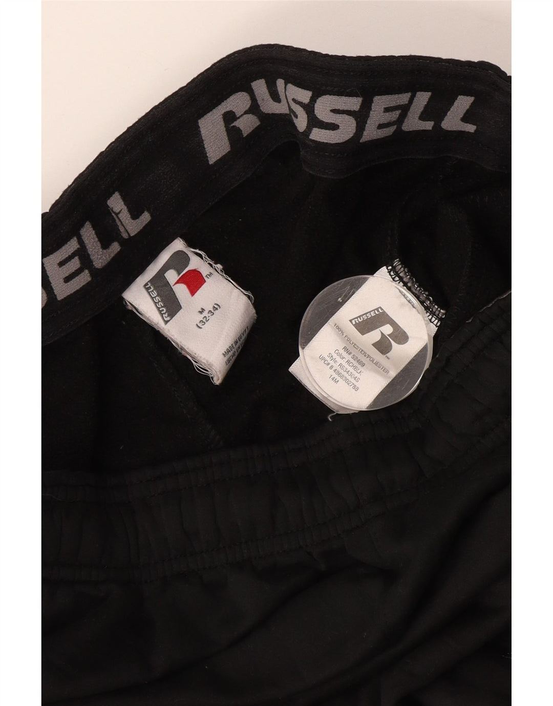 Russell Athletic Mens Tracksuit Trousers Medium Black Polyester