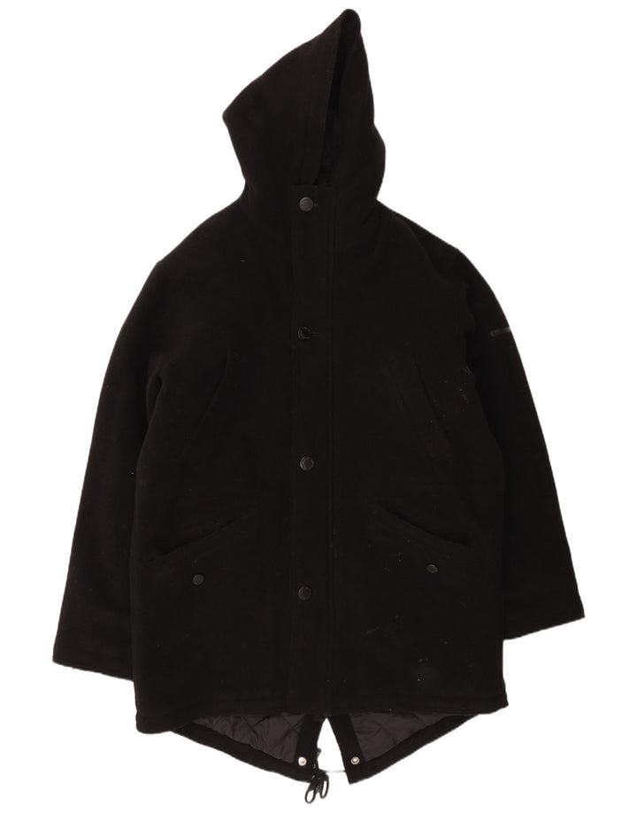Ben Sherman Herre Hooded Parka Jacket UK 40 Large Black Wool