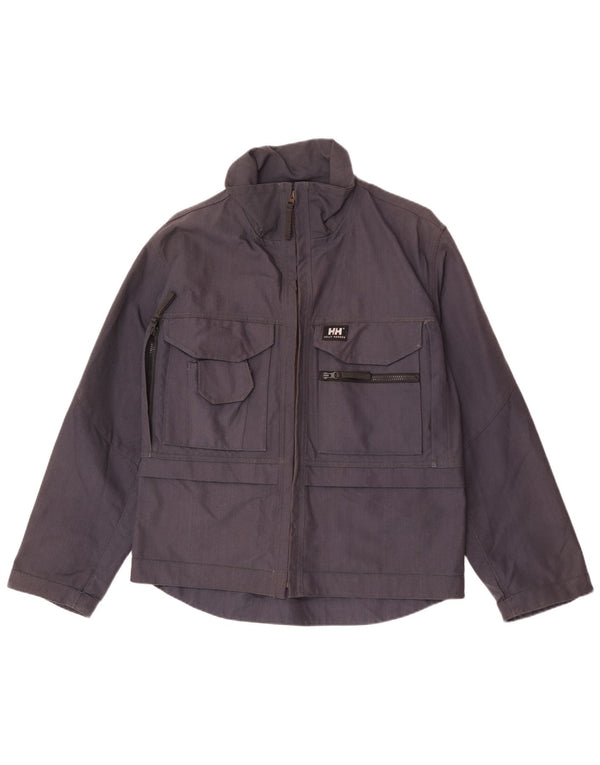 Helly Hansen Mens Utility Jacket UK 36 Small Navy Blue Cotton