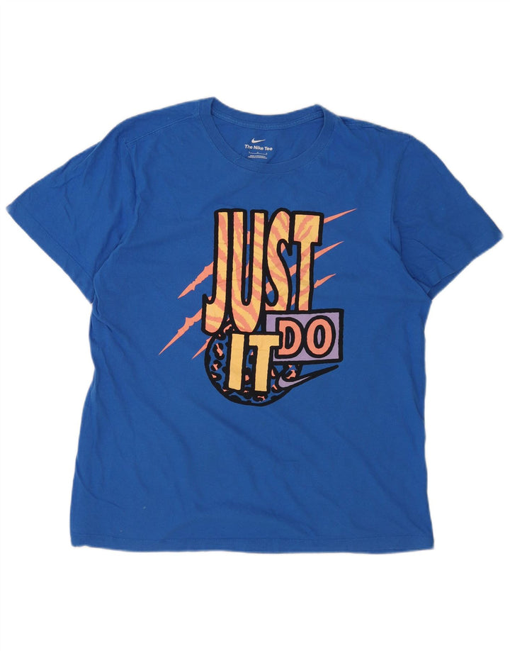 Nike Mens Graphic T-Shirt Top Large Blue Cotton