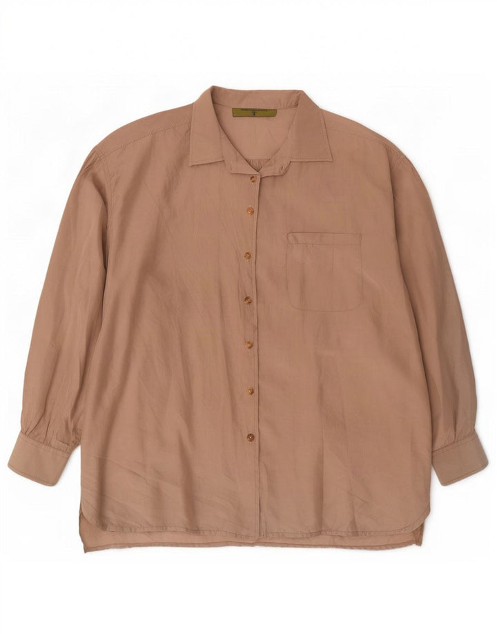 Vintage Womens Longline Oversized Shirt IT 44 Medium Beige
