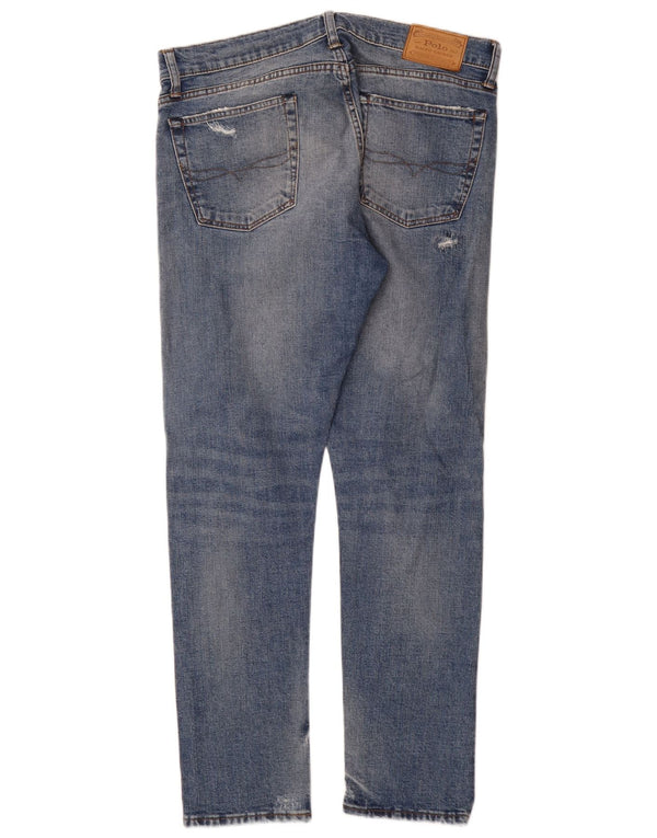 Polo Ralph Lauren Mens Distressed Skinny Jeans W34 L32 Blue Cotton