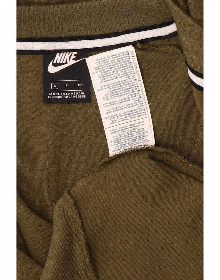 Nike Mens Zip Hoodie Sweater Small Khaki Cotton