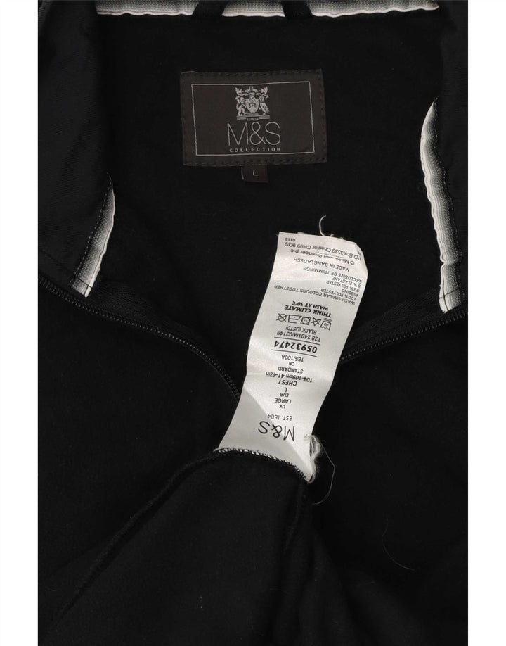 Marks & Spencer Chaqueta polar para hombre UK 40 Large Poliéster negro