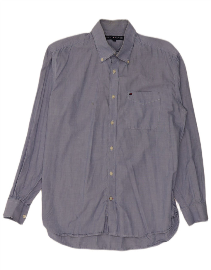 TOMMY HILFIGER Mens Shirt Medium Blue Cotton