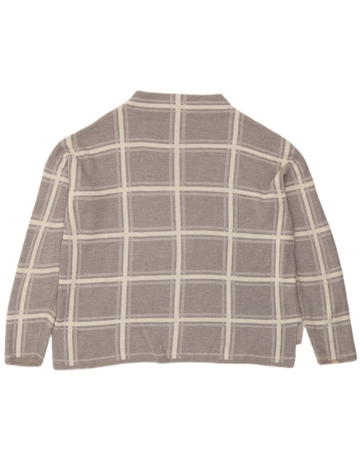 Marks & Spencer Dame sweater med rund hals DK 16 Stor grå ternet