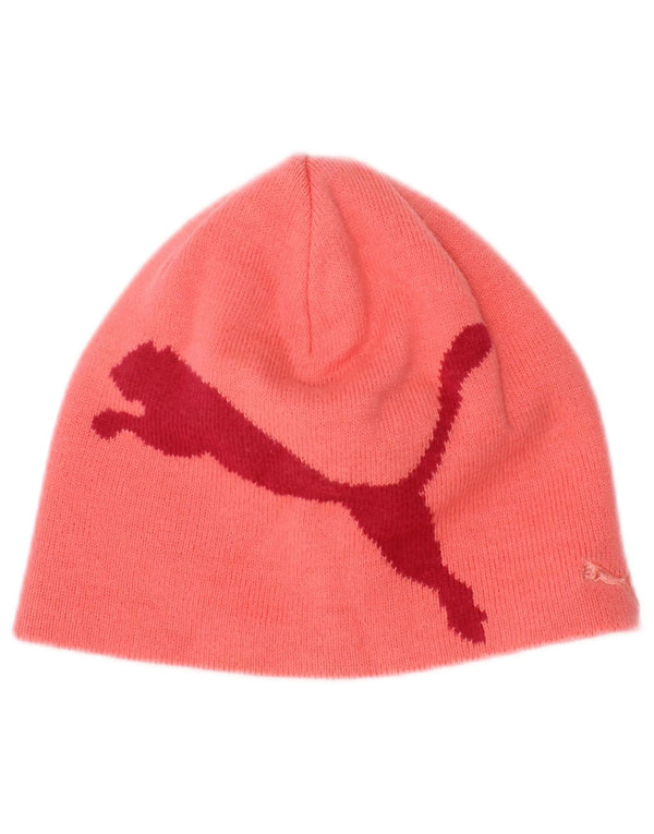 Czapka typu beanie dla dziewczynek Puma z grafiką, jeden rozmiar, różowy kolor blokowy, bawełna