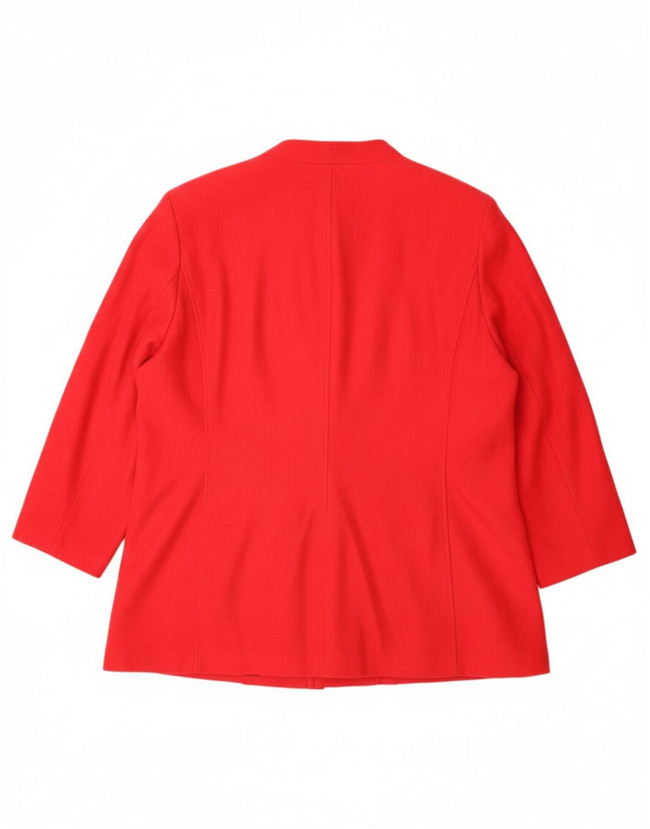 VINTAGE Womens Overcoat UK 28 6XL Red Polyester