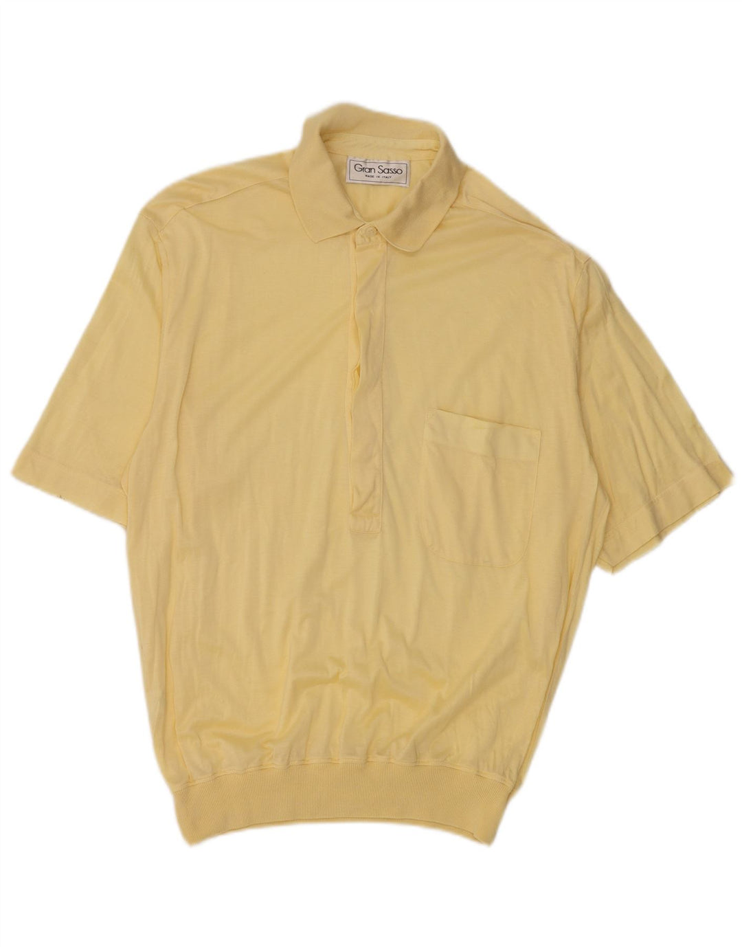 Vintage Herren Poloshirt Kleine gelbe Baumwolle